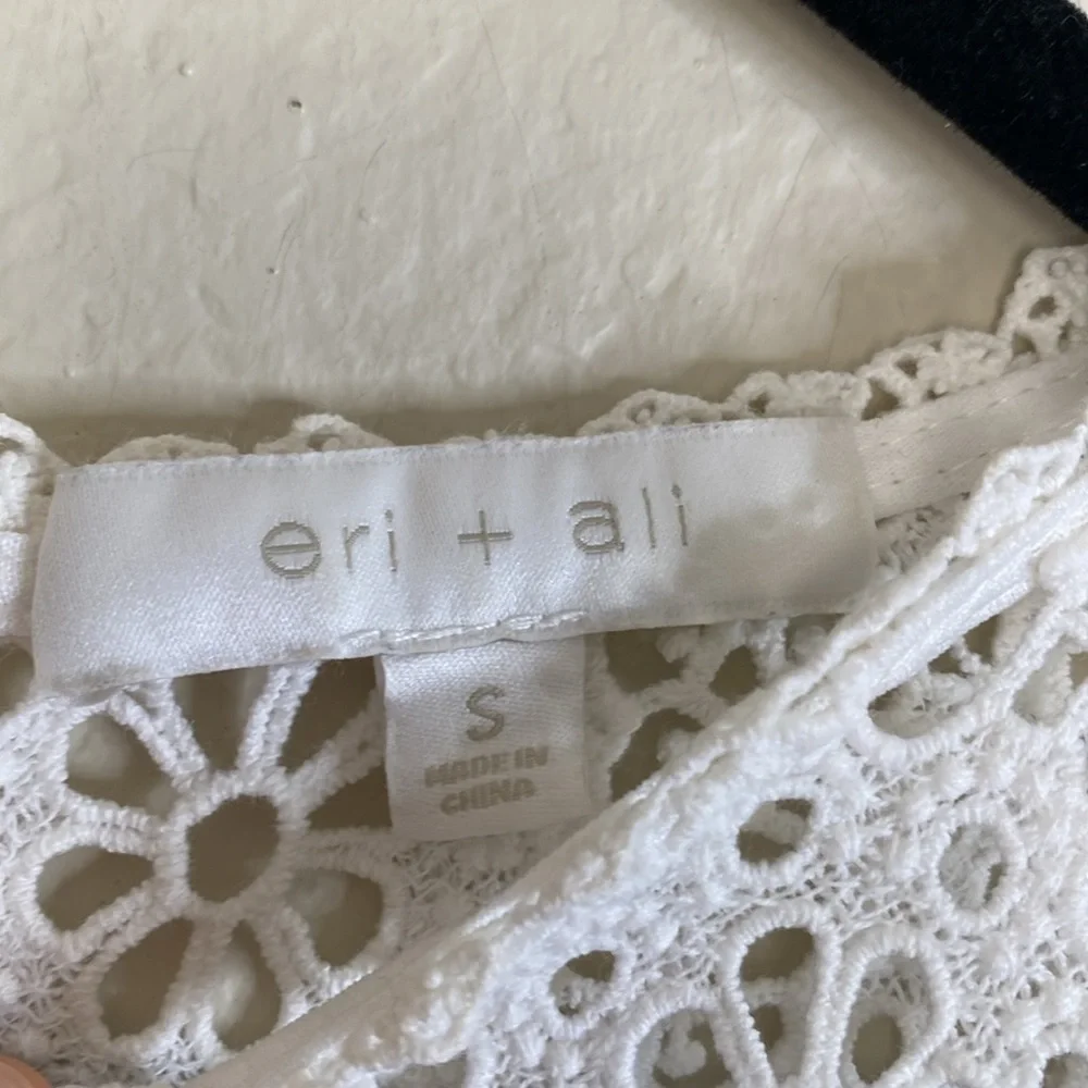 Anthropologie Eri & Ali marigold lace blouse women’s small white